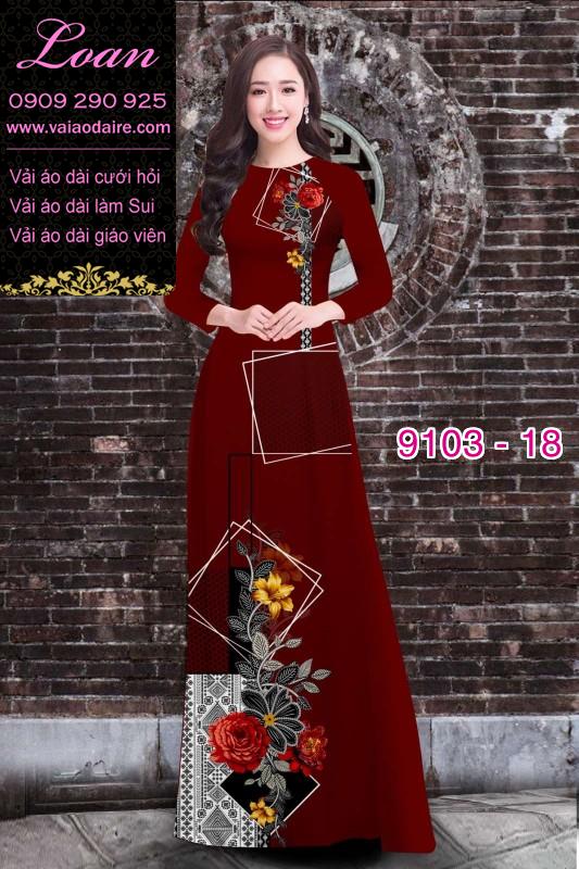 Vải áo dài hoa 3D