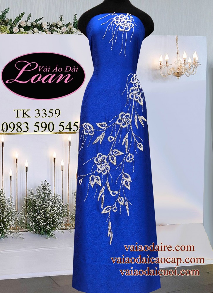 Vải áo dài kết hoa sang trọng