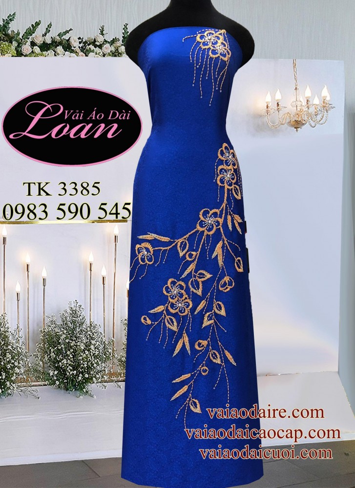 Vải áo dài tơ tằm kết hoa