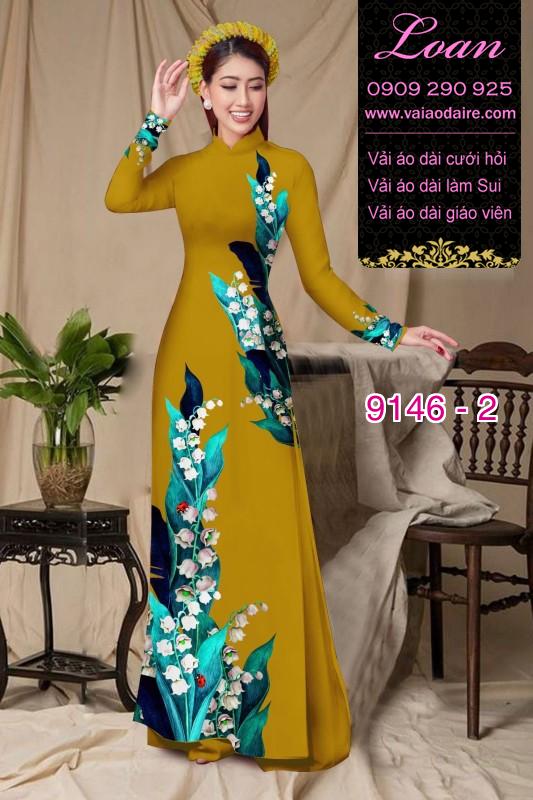 Vải áo dài hoa 3D