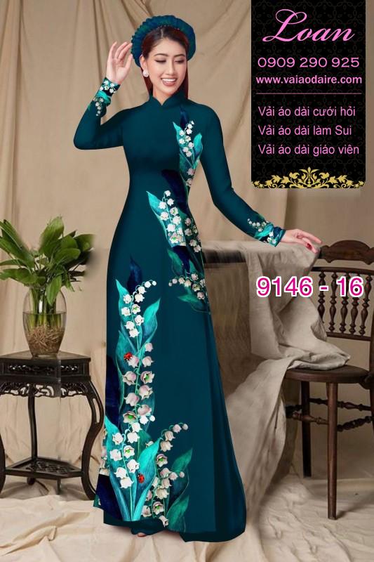 Vải áo dài hoa 3D