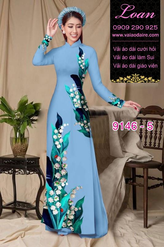 Vải áo dài hoa 3D
