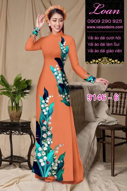 Vải áo dài hoa 3D