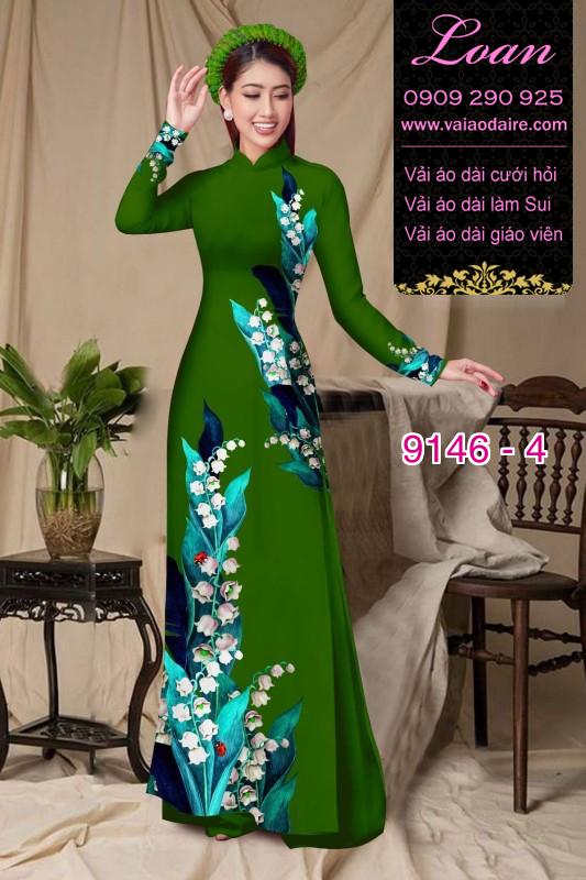 Vải áo dài hoa 3D