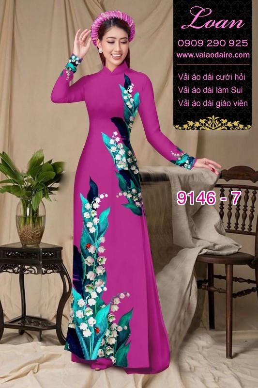 Vải áo dài hoa 3D