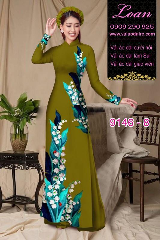 Vải áo dài hoa 3D