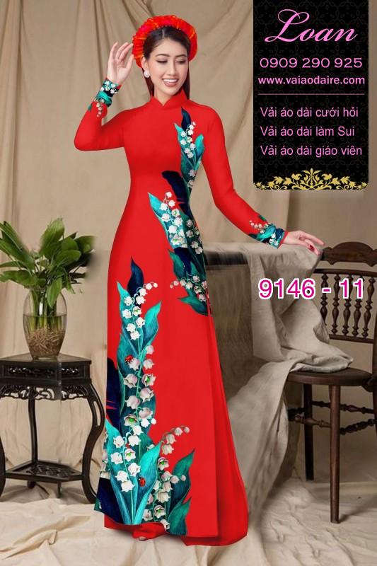 Vải áo dài hoa 3D