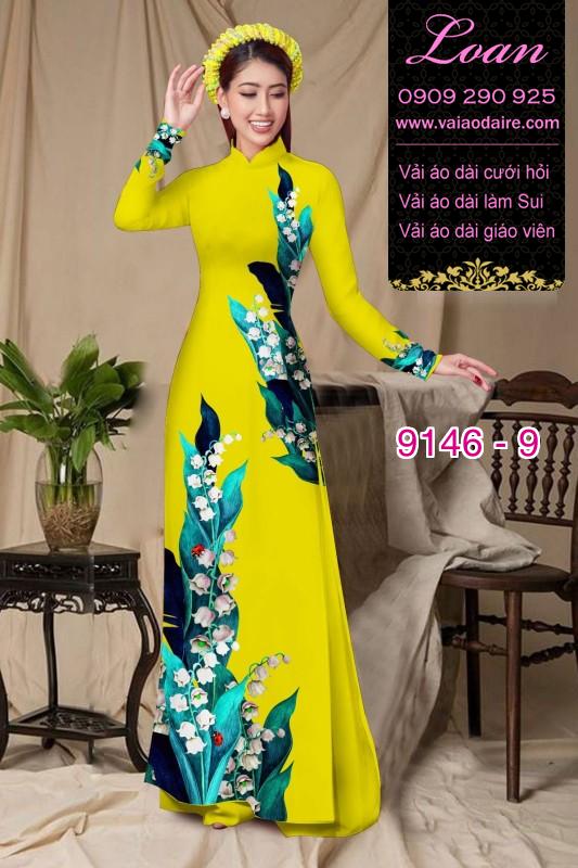 Vải áo dài hoa 3D