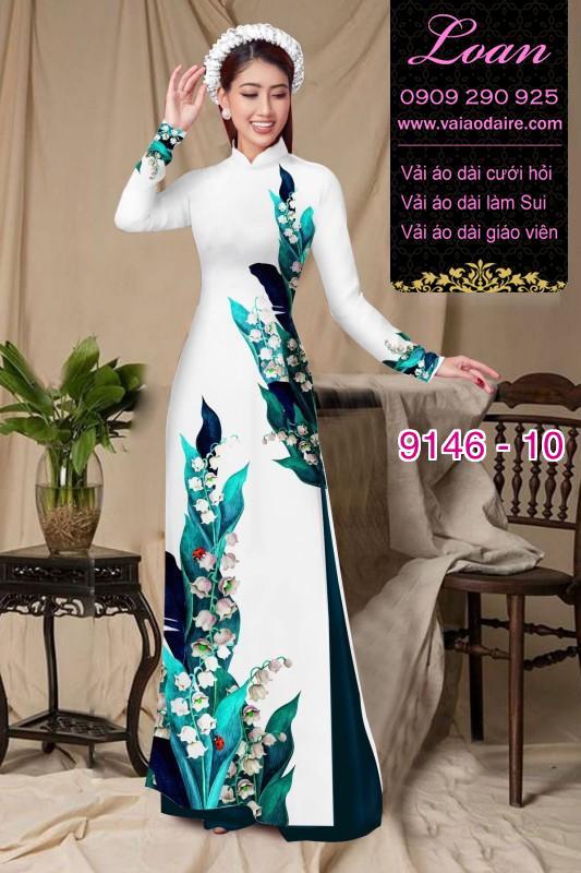Vải áo dài hoa 3D