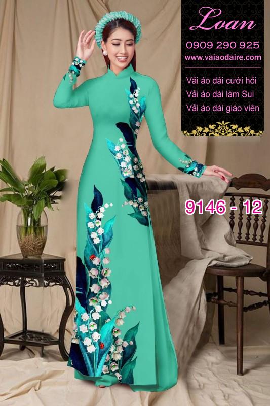 Vải áo dài hoa 3D