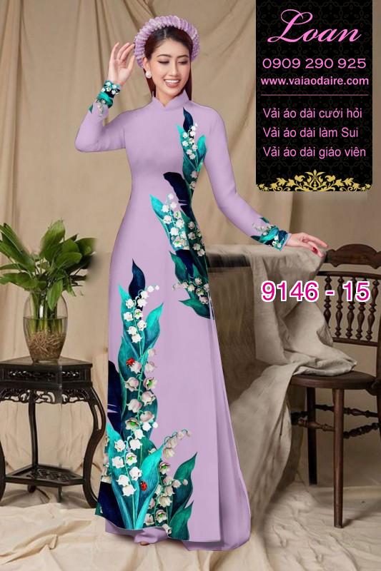Vải áo dài hoa 3D