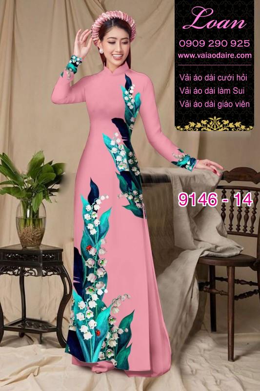 Vải áo dài hoa 3D