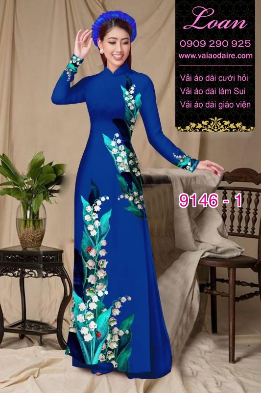 Vải áo dài hoa 3D
