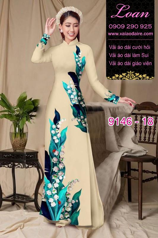 Vải áo dài hoa 3D