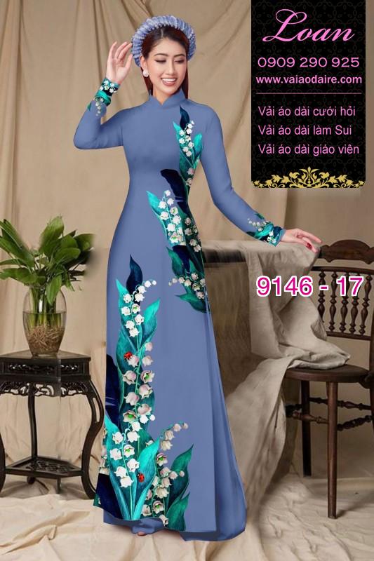 Vải áo dài hoa 3D