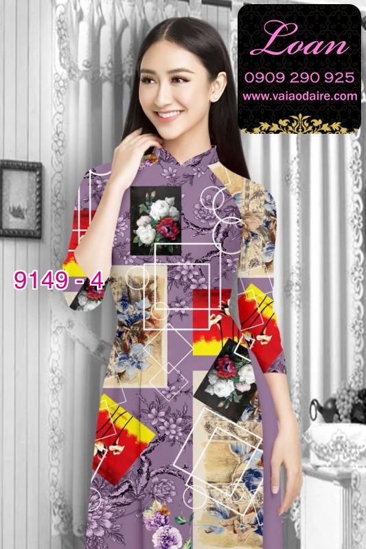 Vải áo dài hoa 3D