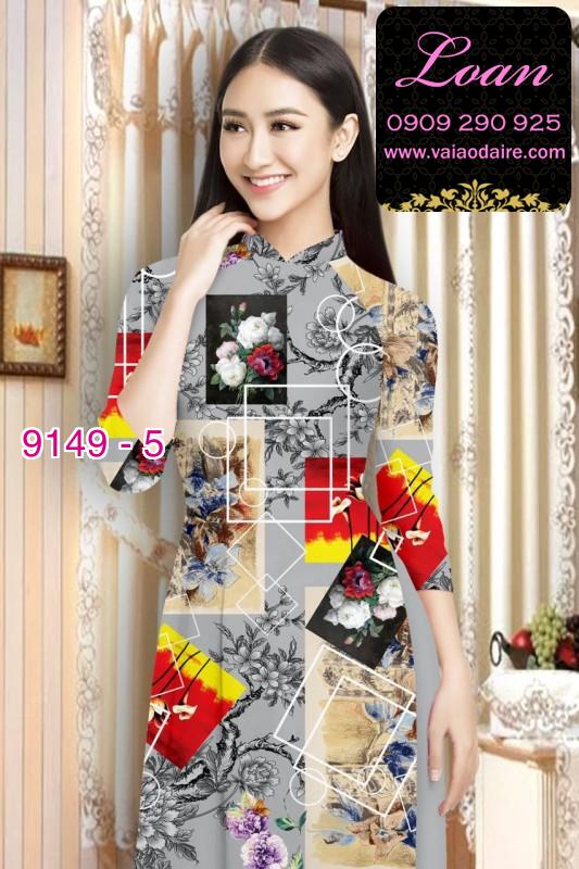 Vải áo dài hoa 3D