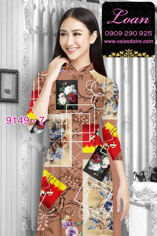 Vải áo dài hoa 3D