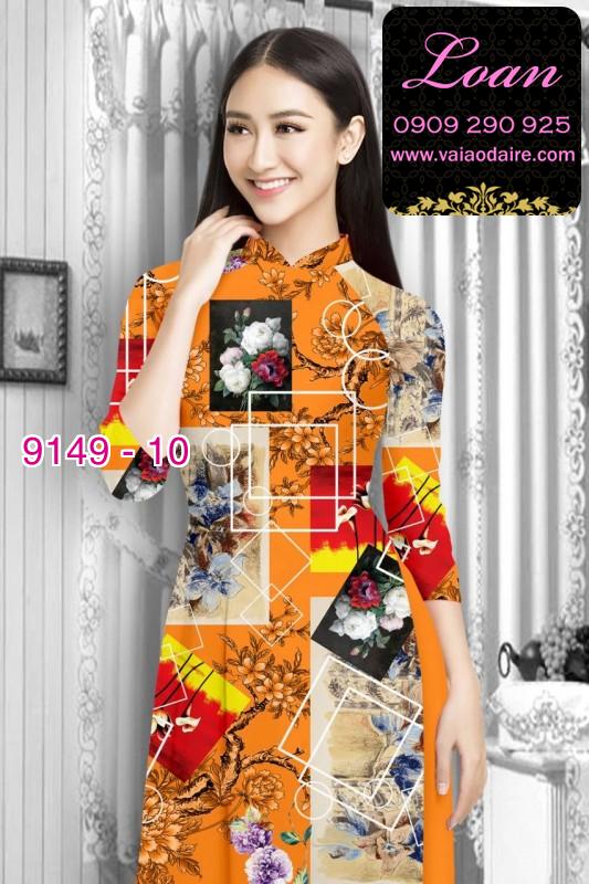 Vải áo dài hoa 3D