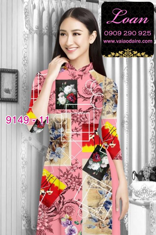 Vải áo dài hoa 3D