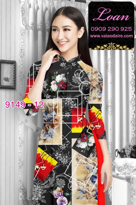 Vải áo dài hoa 3D