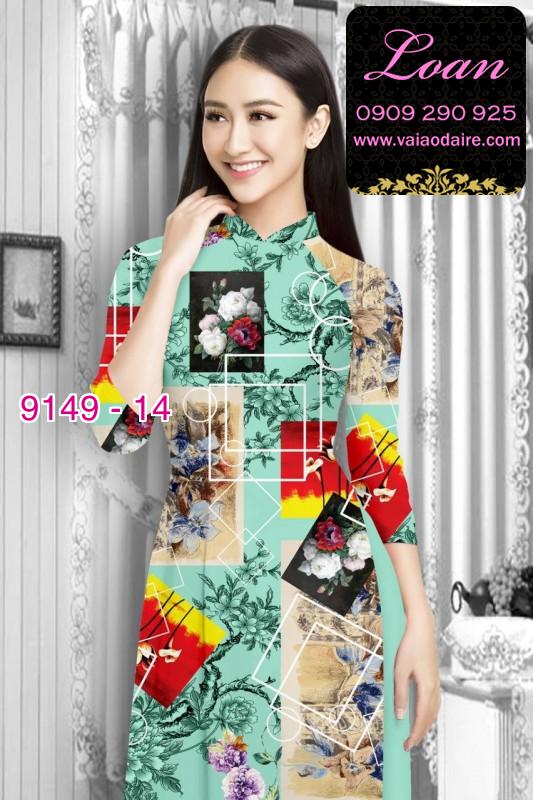 Vải áo dài hoa 3D