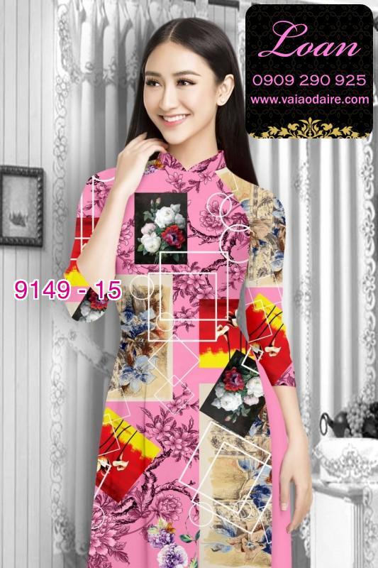 Vải áo dài hoa 3D