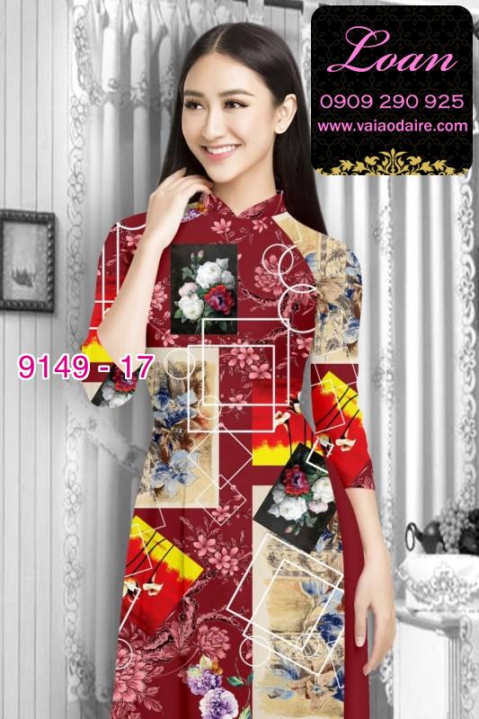 Vải áo dài hoa 3D