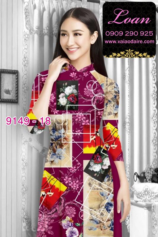 Vải áo dài hoa 3D