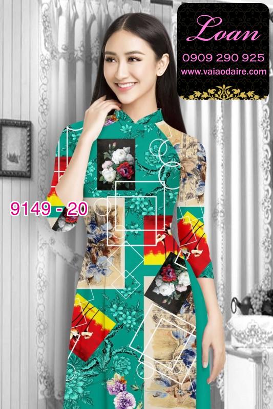 Vải áo dài hoa 3D