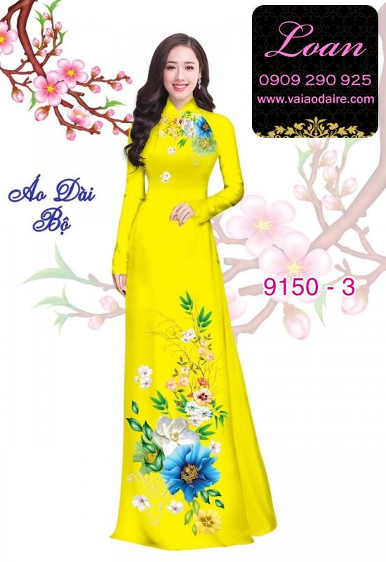 Vải áo dài hoa 3D