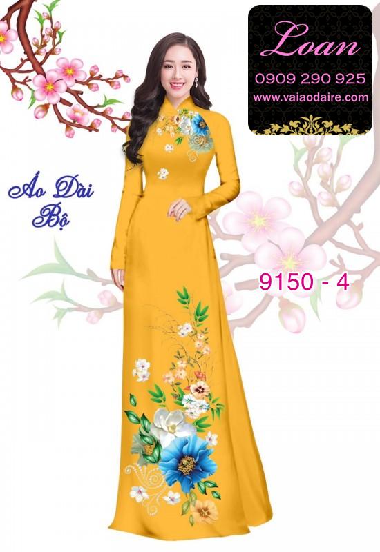 Vải áo dài hoa 3D