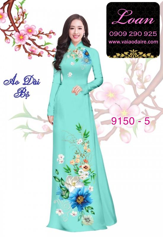 Vải áo dài hoa 3D