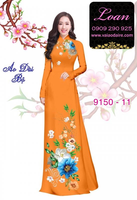 Vải áo dài hoa 3D