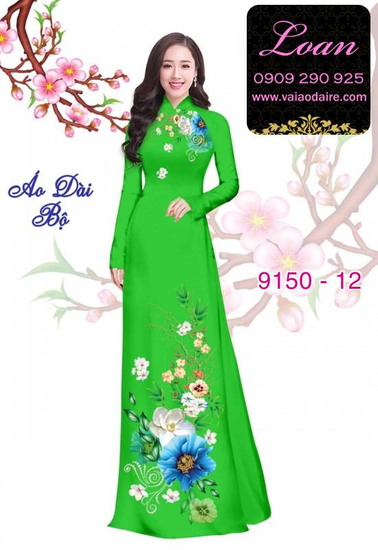 Vải áo dài hoa 3D