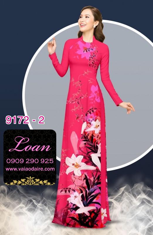 Vải áo dài hoa 3D