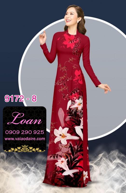 Vải áo dài hoa 3D