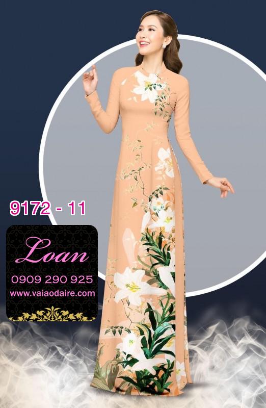 Vải áo dài hoa 3D