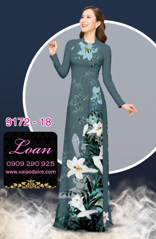 Vải áo dài hoa 3D