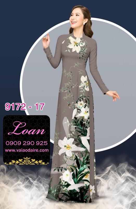 Vải áo dài hoa 3D