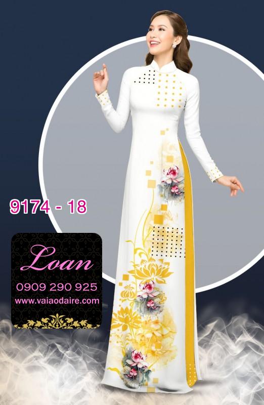 Vải áo dài hoa 3D