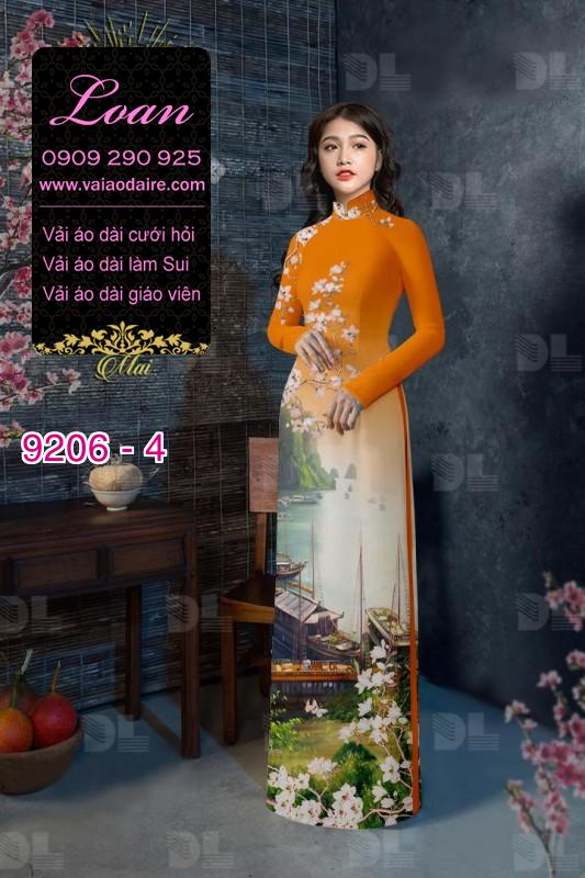 Vải áo dài hoa 3D