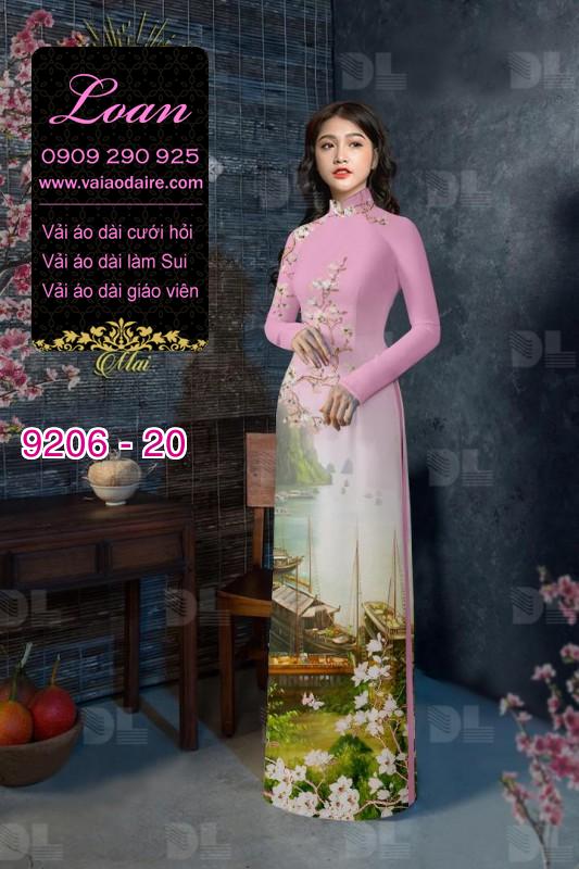 Vải áo dài hoa 3D