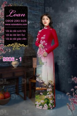 Vải áo dài hoa 3D-DT 9206