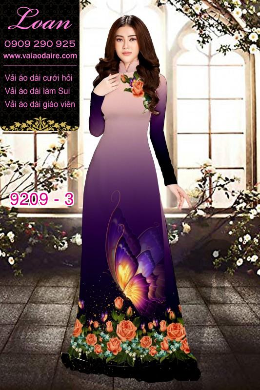 Vải áo dài hoa 3D