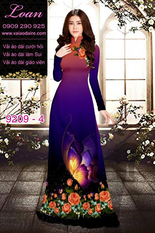 Vải áo dài hoa 3D