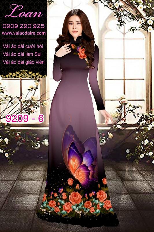 Vải áo dài hoa 3D