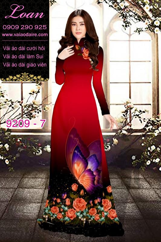Vải áo dài hoa 3D