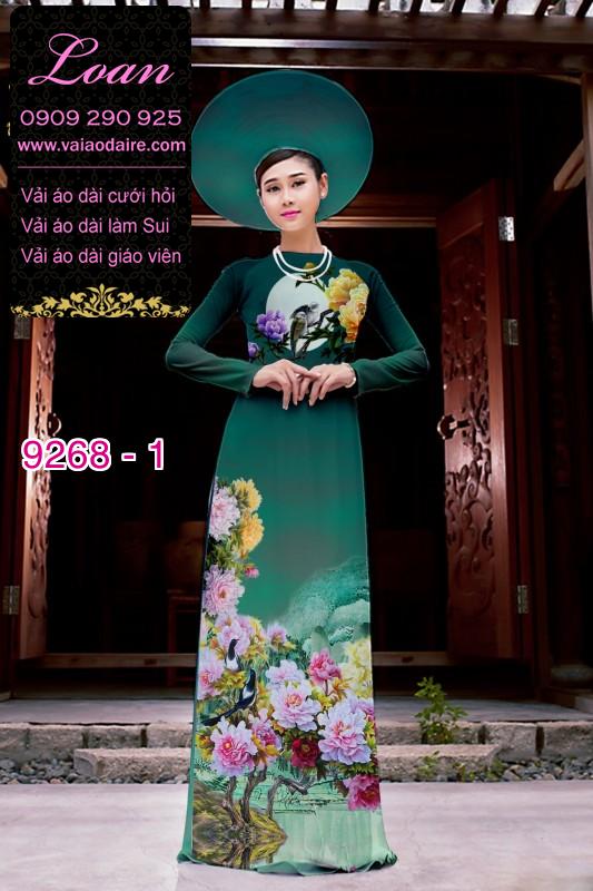 Vải áo dài hoa 3D