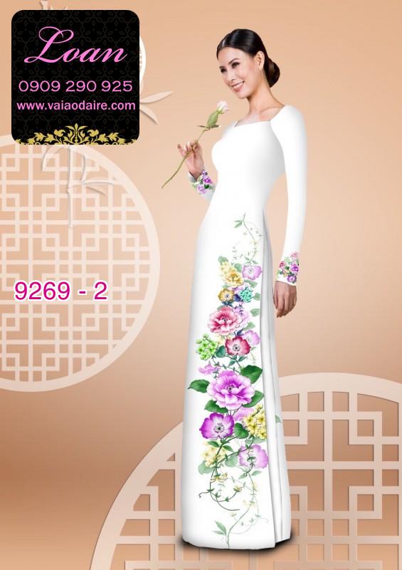 Vải áo dài hoa 3D